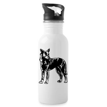 Hollandse Herder - Trinkflasche mit integriertem Trinkhalm - Weiß - Rechts