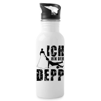 ICH BIN DER DEPP JGA JUNGGESELLENABSCHIED - Trinkflasche mit integriertem Trinkhalm - Weiß - Rechts
