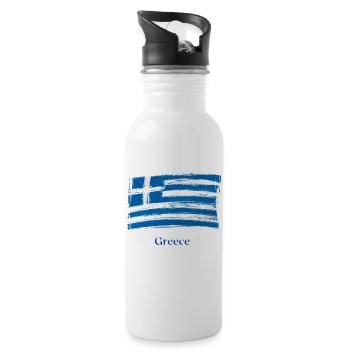 Greece - Water bottle with straw - white - Right