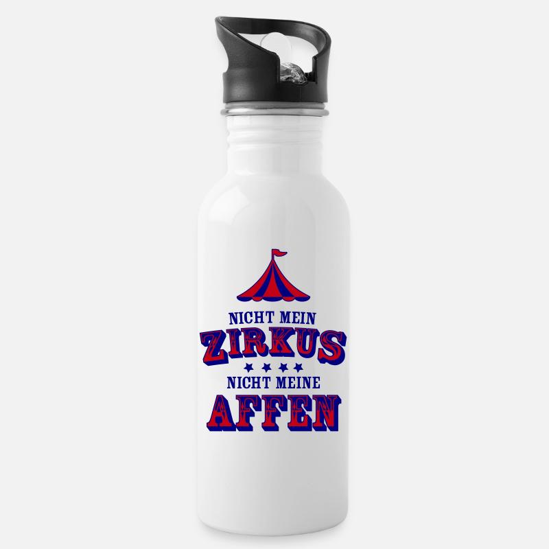 nicht mein zirkus - Trinkflasche mit integriertem Trinkhalm - Weiß