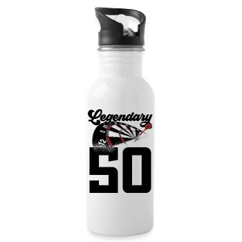 50TH BIRTHDAY DART LEGEND 1976 - Water bottle with straw - white - Right