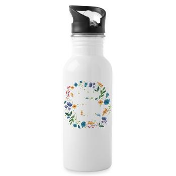 Wir lieben weil er uns zuerst geliebt hat - Trinkflasche mit integriertem Trinkhalm - Weiß - Rechts