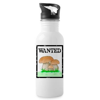 Recherché, cèpes, champignon pour hommes, champignon Röhrling - Gourde avec paille intégrée - blanc - Droite