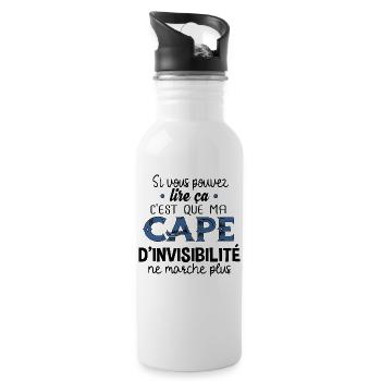 Cape invisibilité Sorcier Sorcière Magie Noël - Gourde avec paille intégrée - blanc - Droite