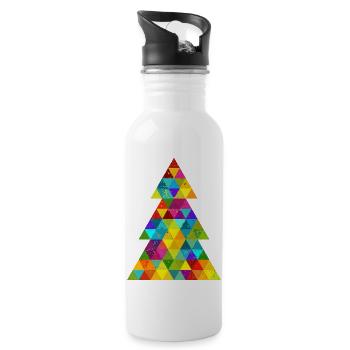 Weihnachtsbaum Oh Tannenbaum Winter Hipster Grunge - Trinkflasche mit integriertem Trinkhalm - Weiß - Rechts