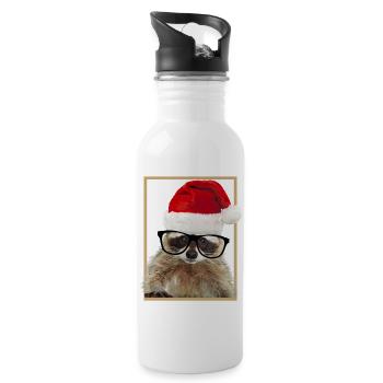 Chemise de Noël RATON LAVEUR de Noël Raton laveur - Gourde avec paille intégrée - blanc - Droite