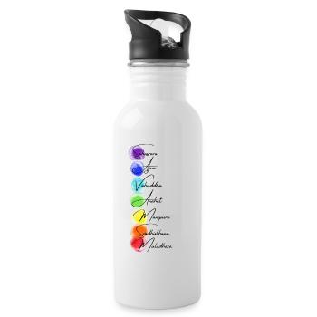 Chakra - Trinkflasche mit integriertem Trinkhalm - Weiß - Rechts