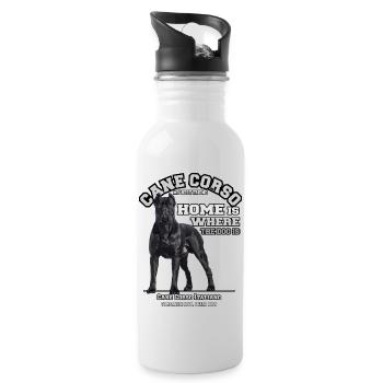 Cane Corso Mein bester Freund - Trinkflasche mit integriertem Trinkhalm - Weiß - Rechts