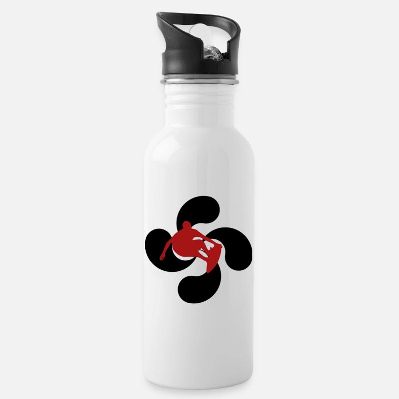 Surf Basque Country 1 - Water bottle with straw - white