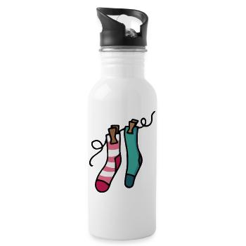 Chaussettes colorées Paire de chaussettes colorées Idée cadeau - Gourde avec paille intégrée - blanc - Droite