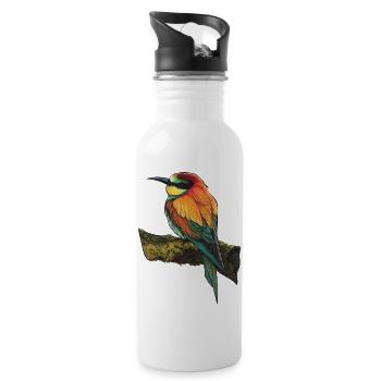 Vogel - Trinkflasche mit integriertem Trinkhalm - Weiß - Rechts