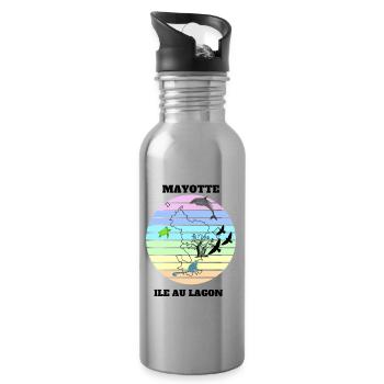 PAYSAGE DE MAYOTTE - Gourde avec paille intégrée - argent clair - Droite