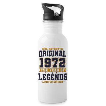1972 Born Legends Birthday h - Water bottle with straw - white - Right