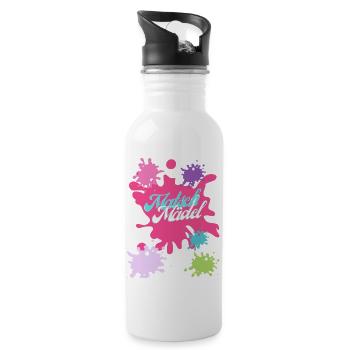 Muddy run shirt mud Matsch Lauf Team obstacle Frau - Trinkflasche mit integriertem Trinkhalm - Weiß - Rechts