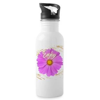 Profitez de la fleur - Gourde avec paille intégrée - blanc - Droite