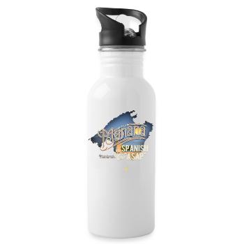 Mañana Spruch T-Shirt Design - Trinkflasche mit integriertem Trinkhalm - Weiß - Rechts