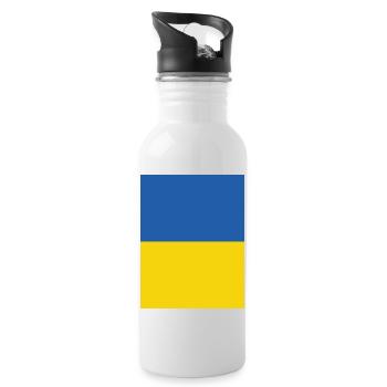 Solidarité avec l’Ukraine - Gourde avec paille intégrée - blanc - Droite