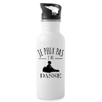 je peux pas j'ai danse classique danseuse humour - Gourde avec paille intégrée - blanc - Droite