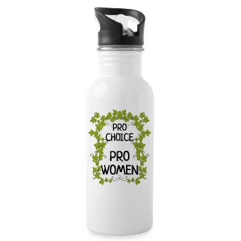 pro-choice pro-women feminist abortion rights - Water bottle with straw - white - Right