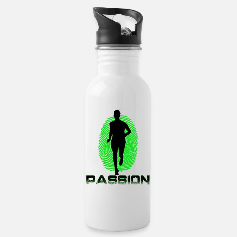 Runner - Water bottle with straw - white