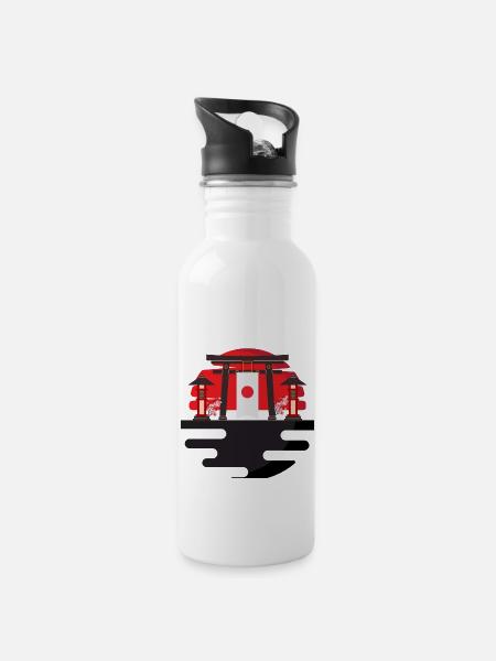 Japon - Gourde avec paille intégrée - blanc