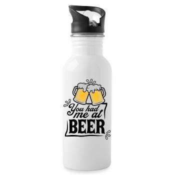 Persuades beer saying - Water bottle with straw - white - Right