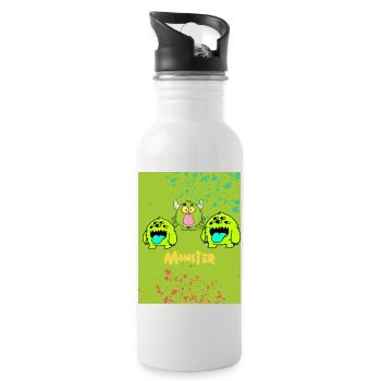 Monster - Water bottle with straw - white - Right