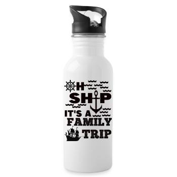 Family ship trip - Trinkflasche mit integriertem Trinkhalm - Weiß - Rechts