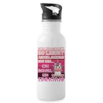 Für große Einhorn-Fans. Einhornliebhaber - Trinkflasche mit integriertem Trinkhalm - Weiß - Rechts