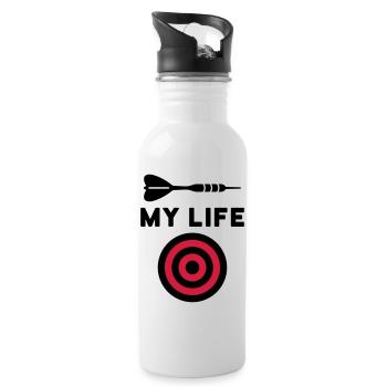 My life (dart, target) - Water bottle with straw - white - Right