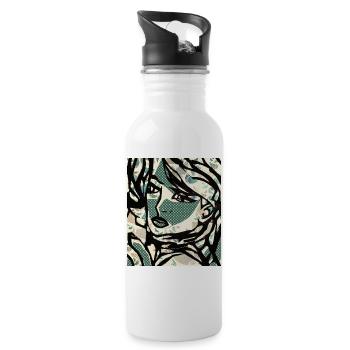 PopArt Women green - Trinkflasche mit integriertem Trinkhalm - Weiß - Rechts