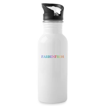 Farbenfroh - Trinkflasche mit integriertem Trinkhalm - Weiß - Rechts