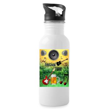 Festival Time - Trinkflasche mit integriertem Trinkhalm - Weiß - Rechts
