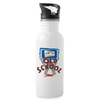 Oldschool Music - Water bottle with straw - white - Right
