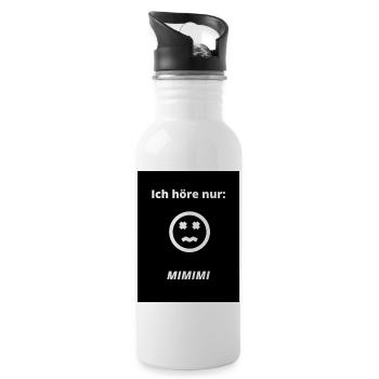 Ich höre nur - Trinkflasche mit integriertem Trinkhalm - Weiß - Rechts
