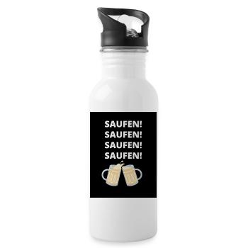 Party - Trinkflasche mit integriertem Trinkhalm - Weiß - Rechts