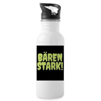 Bären stark - Trinkflasche mit integriertem Trinkhalm - Weiß - Rechts