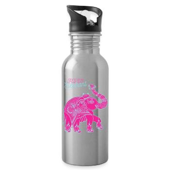 Pink_Elephant - Trinkflasche mit integriertem Trinkhalm - Lightsilver - Rechts