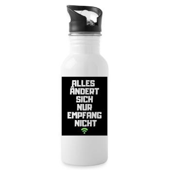 Slow W-LAN - Trinkflasche mit integriertem Trinkhalm - Weiß - Rechts