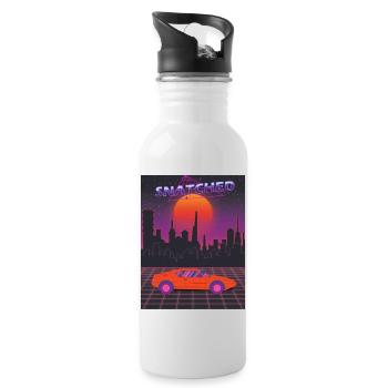 Rouge et Violet Esthétique Moderne Futuriste Snatche - Gourde avec paille intégrée - blanc - Droite