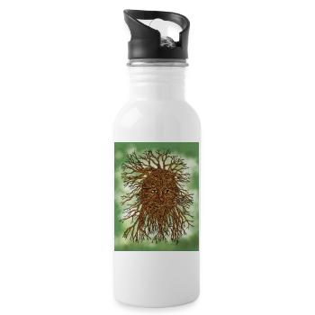 Green Man - Water bottle with straw - white - Right