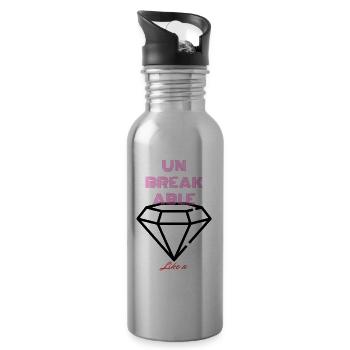 UNBREAKABLE DIAMOND - Trinkflasche mit integriertem Trinkhalm - Lightsilver - Rechts
