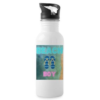 Beachboy - Trinkflasche mit integriertem Trinkhalm - Weiß - Rechts