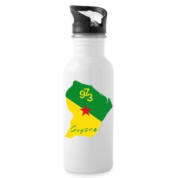 Guyana - Water bottle with straw - white - Right