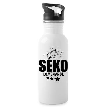 LETS STAY IN SEKO TOGO - Gourde avec paille intégrée - blanc - Droite