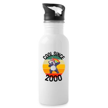 Cool Seit 2000 Retro Dabbing Panda 22. Geburtstag - Trinkflasche mit integriertem Trinkhalm - Weiß - Rechts