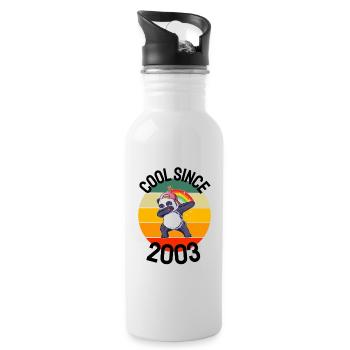 Cool Seit 2003 Retro Dabbing Panda 19. Geburtstag - Trinkflasche mit integriertem Trinkhalm - Weiß - Rechts