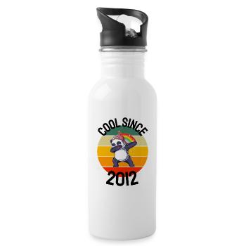 Cool Seit 2012 Retro Dabbing Panda 10. Geburtstag - Trinkflasche mit integriertem Trinkhalm - Weiß - Rechts