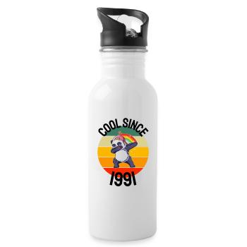 Cool Seit 1991 Retro Dabbing Panda 31. Geburtstag - Trinkflasche mit integriertem Trinkhalm - Weiß - Rechts