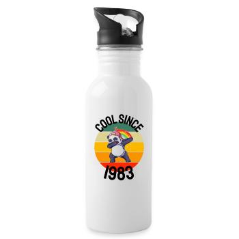 Cool Seit 1983 Retro Dabbing Panda 39. Geburtstag - Trinkflasche mit integriertem Trinkhalm - Weiß - Rechts